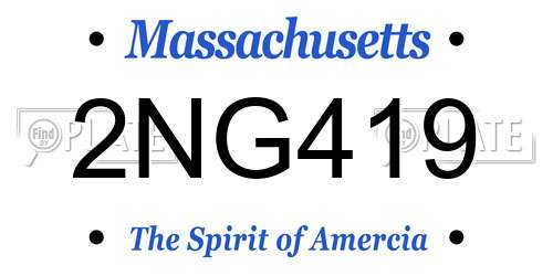 2NG419 Massachusetts License Plate