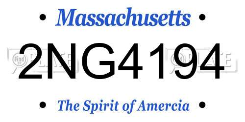 2NG4194 Massachusetts License Plate