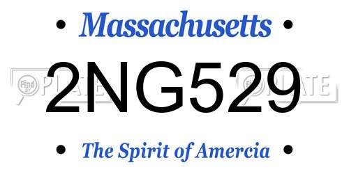 2NG529 Massachusetts License Plate