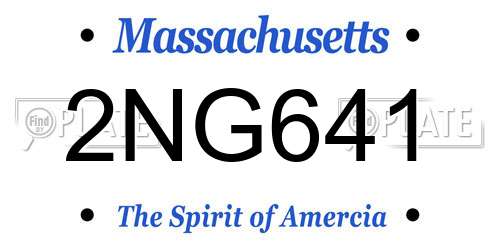 2NG641 Massachusetts License Plate