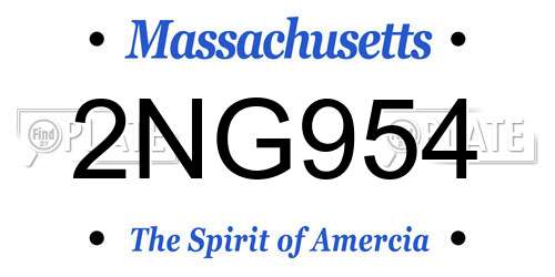 2NG954 Massachusetts License Plate