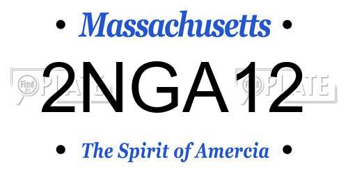 2NGA12 Massachusetts License Plate