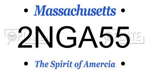 2NGA55 Massachusetts License Plate