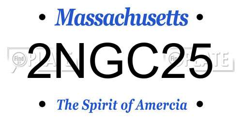 2NGC25 Massachusetts License Plate
