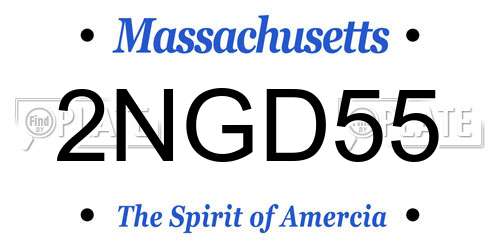 2NGD55 Massachusetts License Plate