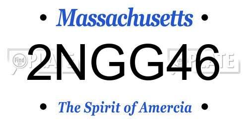 2NGG46 Massachusetts License Plate