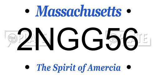 2NGG56 Massachusetts License Plate