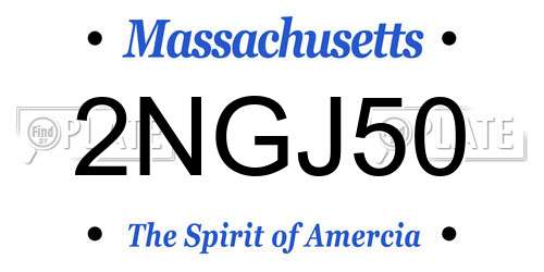 2NGJ50 Massachusetts License Plate