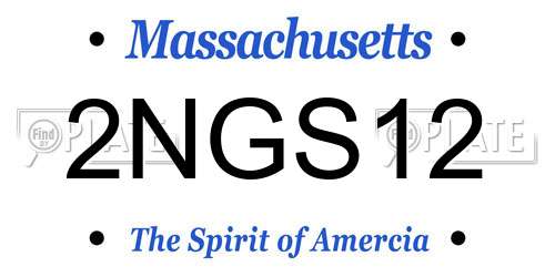 2NGS12 Massachusetts License Plate