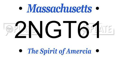 2NGT61 Massachusetts License Plate