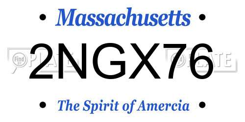 2NGX76 Massachusetts License Plate