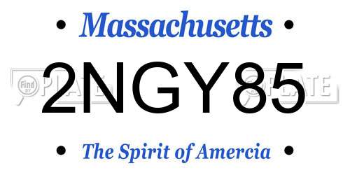 2NGY85 Massachusetts License Plate