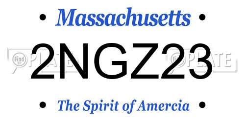 2NGZ23 Massachusetts License Plate