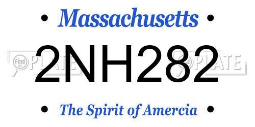 2NH282 Massachusetts License Plate