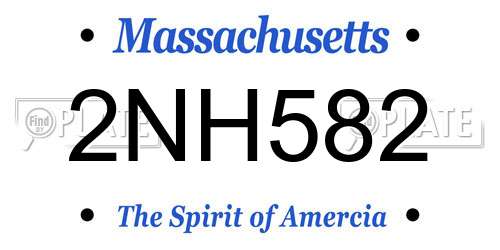 2NH582 Massachusetts License Plate