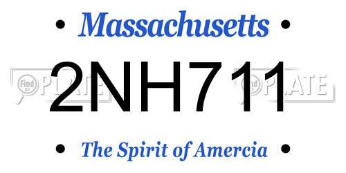 2NH711 Massachusetts License Plate
