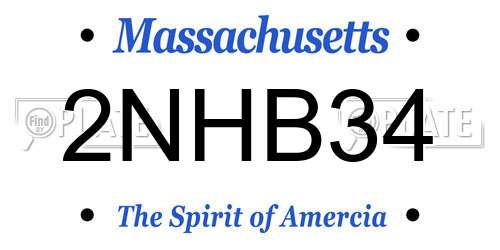 2NHB34 Massachusetts License Plate