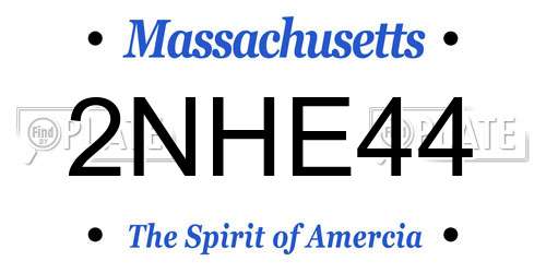 2NHE44 Massachusetts License Plate