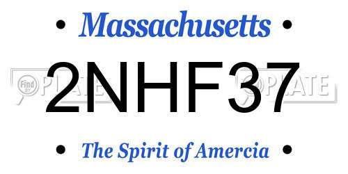 2NHF37 Massachusetts License Plate
