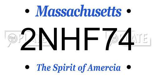 2NHF74 Massachusetts License Plate