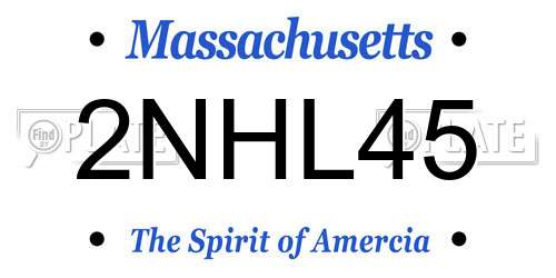 2NHL45 Massachusetts License Plate