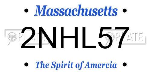 2NHL57 Massachusetts License Plate