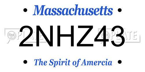 2NHZ43 Massachusetts License Plate