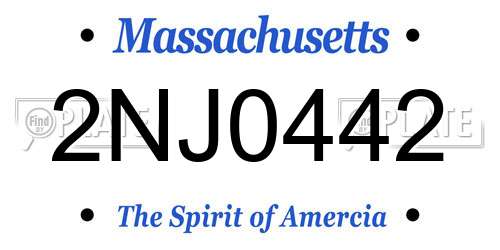 2NJ0442 Massachusetts License Plate