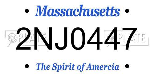 2NJ0447 Massachusetts License Plate