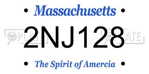 2NJ128 Massachusetts License Plate