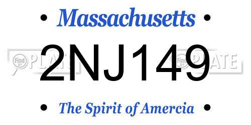2NJ149 Massachusetts License Plate