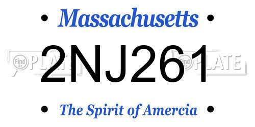 2NJ261 Massachusetts License Plate