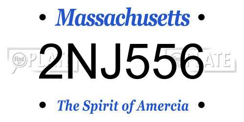 2NJ556 Massachusetts License Plate
