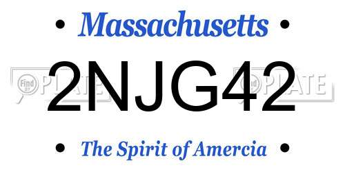2NJG42 Massachusetts License Plate