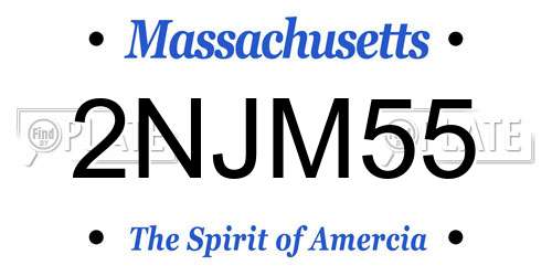 2NJM55 Massachusetts License Plate
