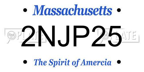 2NJP25 Massachusetts License Plate