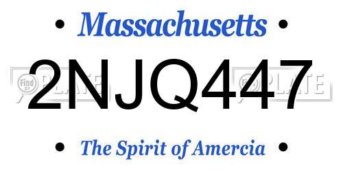 2NJQ447 Massachusetts License Plate