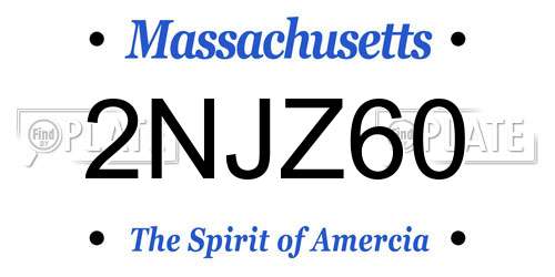 2NJZ60 Massachusetts License Plate