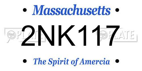 2NK117 Massachusetts License Plate