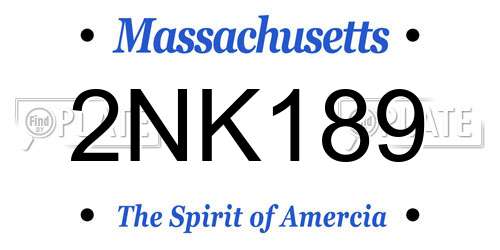 2NK189 Massachusetts License Plate