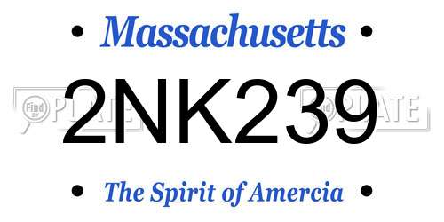 2NK239 Massachusetts License Plate