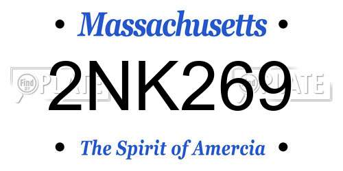 2NK269 Massachusetts License Plate