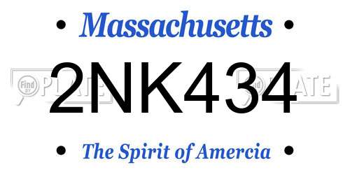 2NK434 Massachusetts License Plate