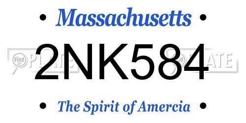 2NK584 Massachusetts License Plate