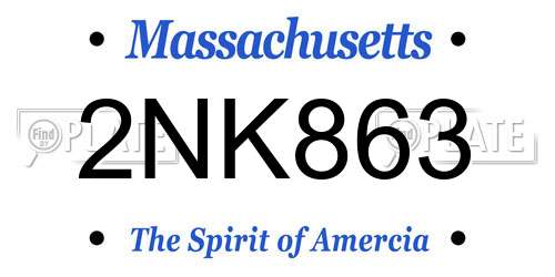 2NK863 Massachusetts License Plate
