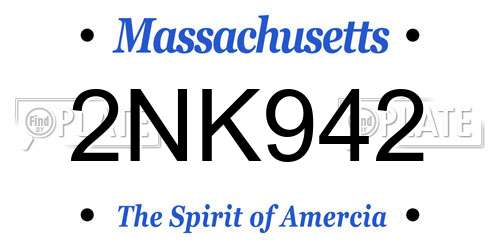 2NK942 Massachusetts License Plate