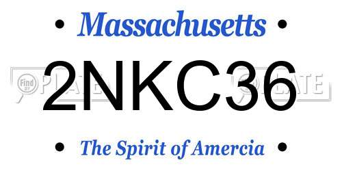 2NKC36 Massachusetts License Plate