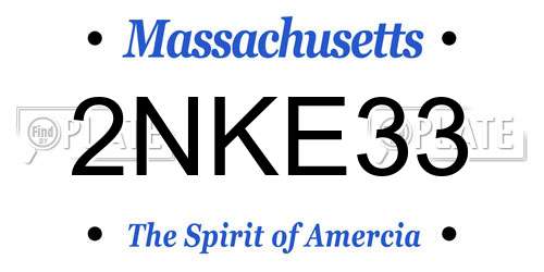 2NKE33 Massachusetts License Plate