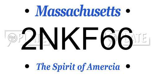 2NKF66 Massachusetts License Plate