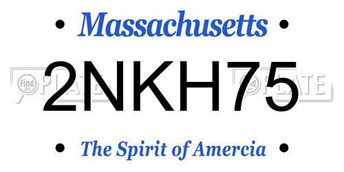 2NKH75 Massachusetts License Plate